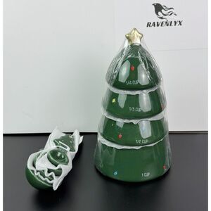 Target Bullseye's Christmas‎ Tree Ceramic Stacking Measuring Cups & Spoons (NEW)